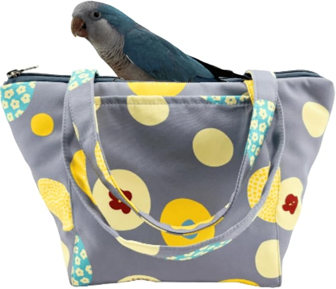 Warm Bird Carrier Bag for Winter Shoulder/Hand Bag Outdoor Portable Travel Carrier with Air Holes for Parakeets Lovebirds Conures Quarkes Caique (Grey,Large)