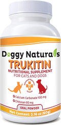 Trukitin Chitosin Based Phosphate Binder for Cats & Dogs – All Natural Human Grade Ingredients for Renal Support Supplement with Calcium Carbonate Oral Powder (Made in U.S.A)