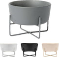 Waggo Elevated Dog Bowl with Stand – Raised Ceramic Dog Feeder or Water Bowl with Iron Stand, Small or Large Pet Bowl for Food & Water – Modern Dish (Small, Dolphin)