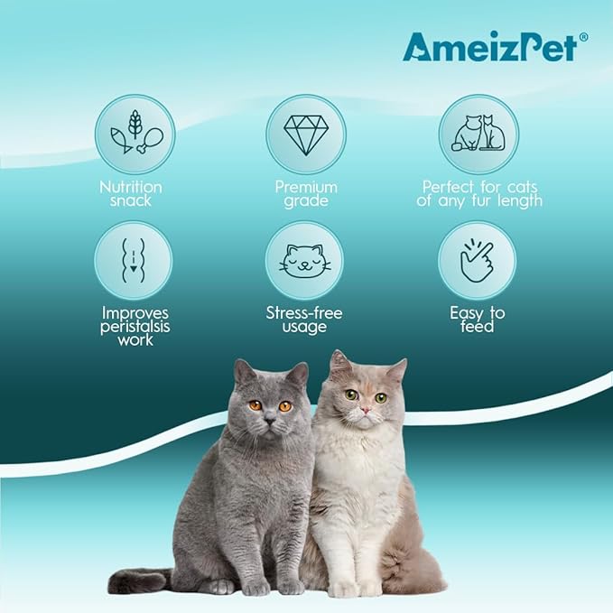 AmeizPet Anti Hairball Treats, Hairball Remedy for Cats, Cat Biscuits Hairballs Treatment - Crunchy Hairballs Cat Biscuits, 2.82 oz (80 g)