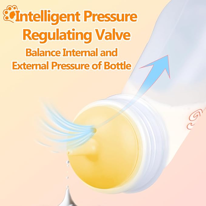 Pet Feeding Bottle,3 Pack Wide Mouth Angled Nursing Bottle, 3 Sizes Nipples with Ventilation Valve Resistant Tearing Perfect for Puppies, Kittens, Small Wildlife(Yellow)