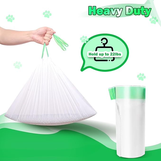 Litter Box Waste Bags for Robot 4/3, 50 Pack Drawstring Self Cleaning Automatic Cat Litter Box Liners, Extra Thick Waste Drawer Liners Heavy Duty