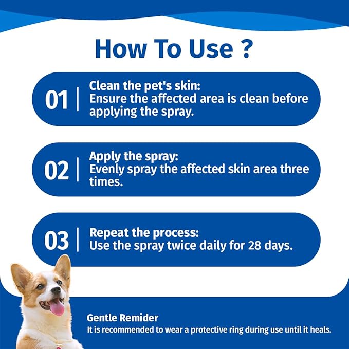 Hot Spot Spray for Dogs, Itch Relief Spray & Hot Spot Treatment for Dogs, Helps Alleviate Allergies Dry Itchy Skin, Wound Care Spray for All Animals, 2.02oz