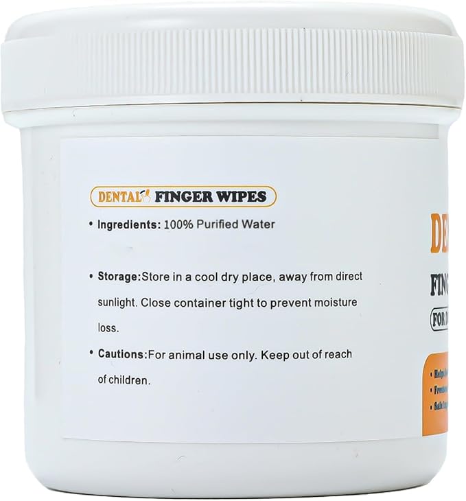 Finger Brushes for Dental Care of Pets, Teeth Cleaning Finger Wipes, Dog Dental Wipes, Reduce Plaque & Tartar, Freshen Breath, Safe & Natural Pet Dental Wipes for Dogs Teeth