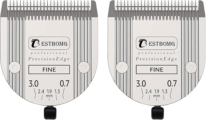 Professional Animal Dog Pet 5-in-1 Adjustable Fine Blade Cut Length 0.7-3mm,Compatible with Wahl Arco,Bravura,Chromado,Creativa,Figura and Motion Clippers(2 PCS)