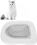 Cat Toilet Training System, Professional Teach Cat to Use Toilet Cat Toilet Training Kit Universal Reusable Kitty Toilet Trainer Urinal Seat with Design Blue Tray (White Tray, 1 Gray Inner Support)