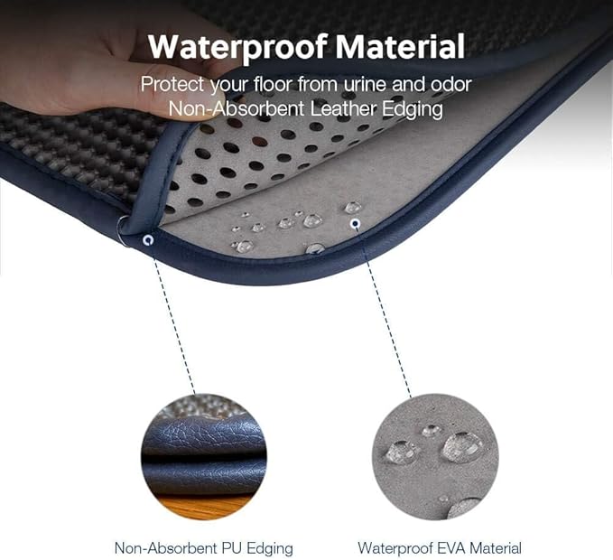 WePet Cat Litter Mat, Kitty Litter Trapping Mat, Honeycomb Double Layer Mats, No Phthalate, Urine Waterproof, Easy Clean, Scatter Control, Catcher Litter Tray Box Rug Carpet