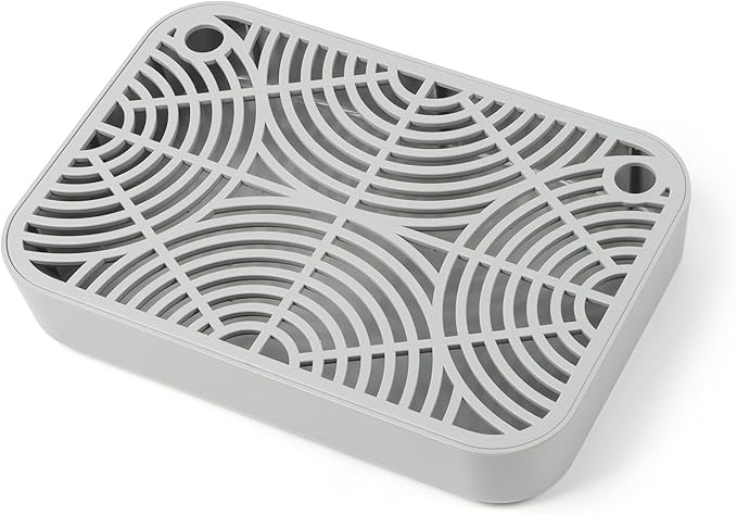 Cat Litter Box Ramp, Litter Box Step Mat with Filter Function Cat Stair for Litter Box, Easy to Clean, 11.8''x 8.2''x 2'' Cats Pedal Step Stool Ideal for Kitten & Elderly Cats (Light Grey)