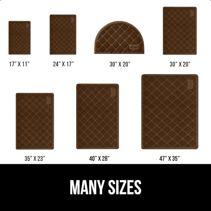 GORILLA GRIP Cat Litter Box Mat, 35x23, Water Resistant, US Designed Kitty Litter Trapping Mats, Easy to Clean, Scatter Control, Less Mess and Clean Floors, Kitten Supplies for Indoor Cats, Brown