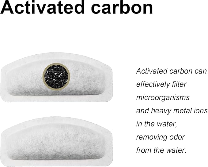 Cat Water Fountain Filter for 67Oz Satainless Steel Pet fountain, Dog Cat Fountain Filter Replacement with Pump Sponges (12filters&12sponges)