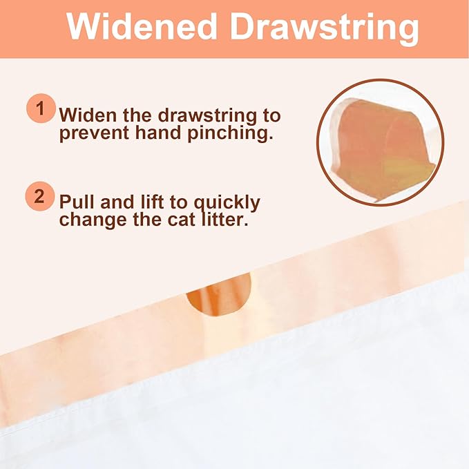 40-Pack Heavy Duty Cat Litter Box Liners for Fsitego & Fumoi Automatic Litter Boxes, Extra Thick Self-Cleaning Litter Box Bags for cumrigel litter bags, Cat Litter Bags with Drawstring and Leakproof