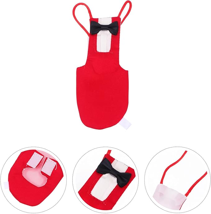 SUPVOX Parrot Bird Diaper Flight Suit with Bowknot Red Small Pet Bird Apparel for Parakeets and Cockatiels for Outdoor Training and Travel