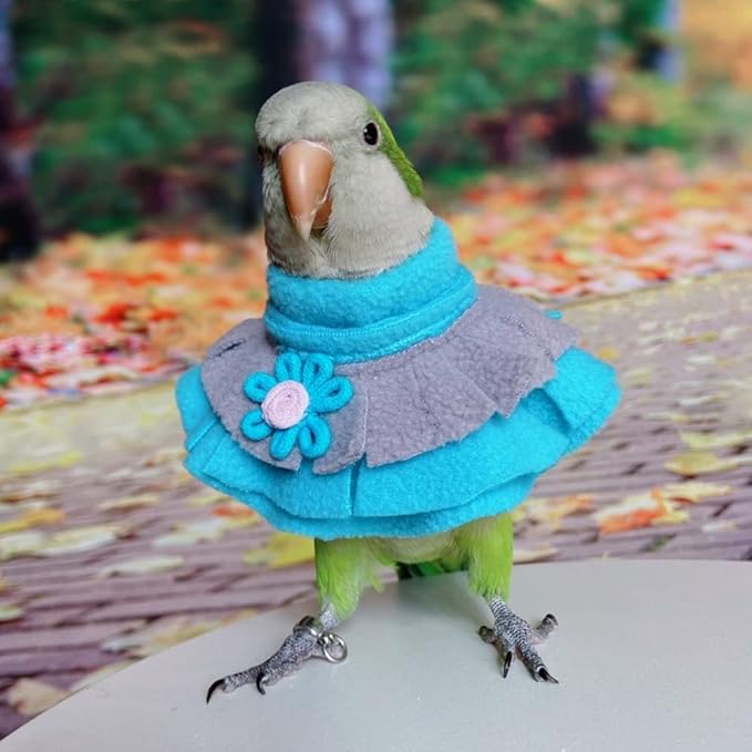 Bird Collar Anti Bite Elizabethan Recovery Cone, Bird Neck Protector for Feather Plucking, Bird Neckwear Full Body Shield, Bird Outdoors Windproof Cape Color Randomly (Lorikeet)