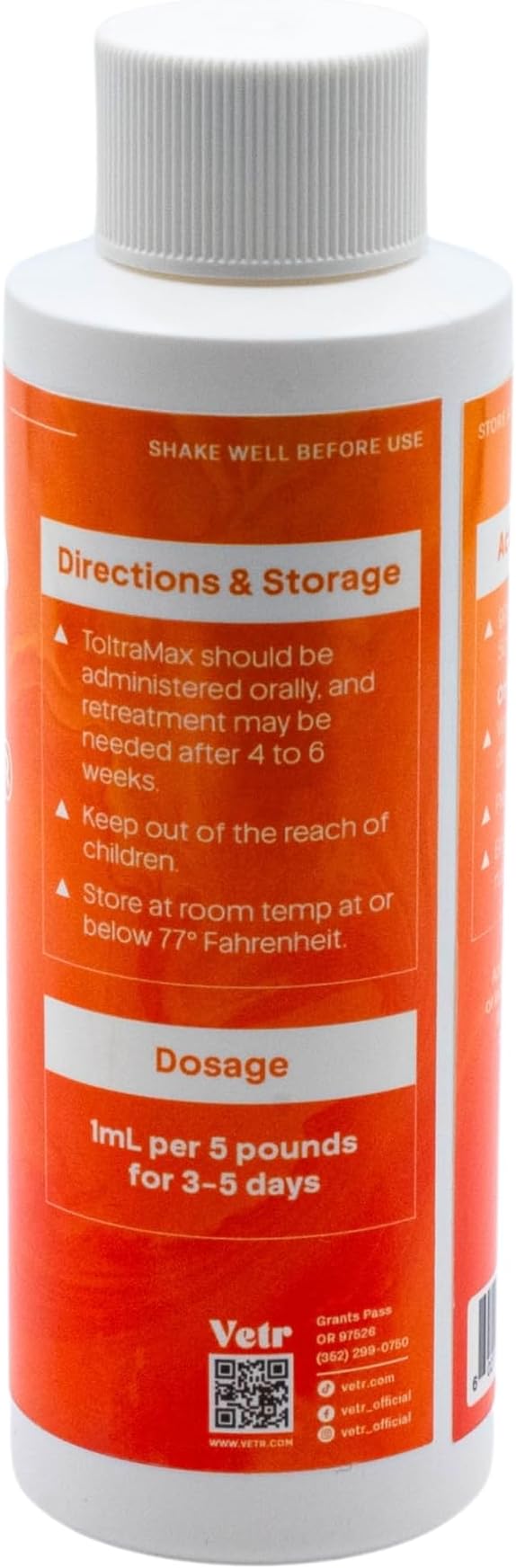Toltrazuril 5.0% for Horses, Dogs, Cats, 120mL/4 Ounce, for Non-Food Chain Animals, Chicken