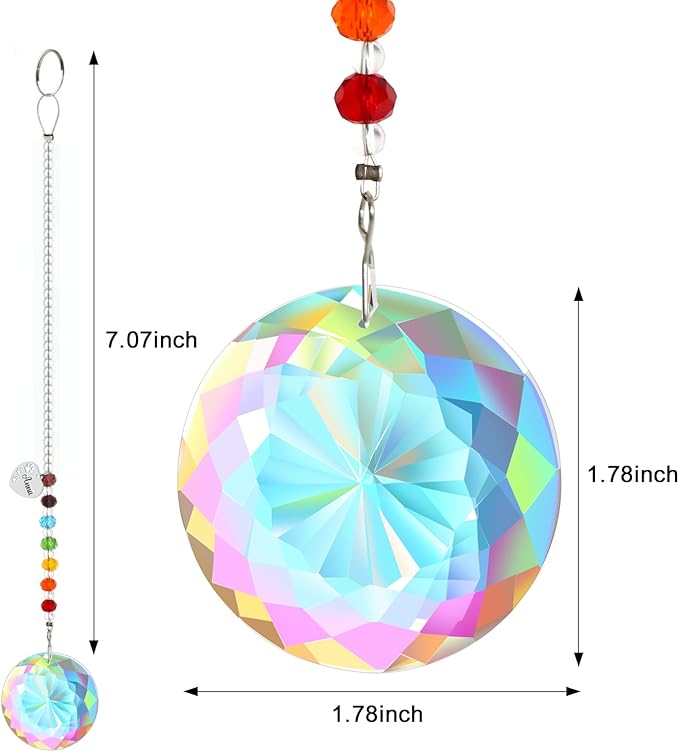 free-space Rainbow Bridge Pets Personalized Crystal Light Catcher Cat/Dog Keepsake Pet Loss Sympathy Gift (Round)