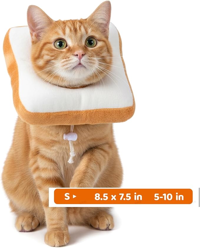 Adjustable Cat Cone Soft Cat Recovery Collar Kitten Cones After Surgery Neutering Toast Pet Neck Strap to Stop Licking Lightweight Comfortable Elizabethan Collar for Puppies Kitten Adult Cats