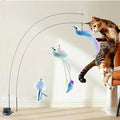 Cat Toys Interactive Hands-Free 6 Pack Cat Toys for Indoor Cats Toy Wand Natural Bird Feather, Suction Cup Pet Indoor Dancing Playing Toys, Suction Cup Pet Dancing Playing
