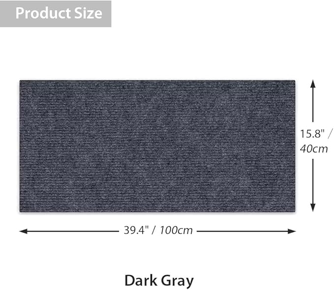 NATUYA Cat Scratcher Mat, 39.4"x15.8" Trimmable Couch Furniture Protector, Self-Adhesive Replacement Carpet for Cats Tree Shelves Wall Scratching Post, Dark Gray