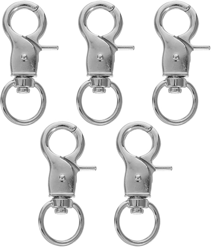 Ipetboom 5pcs Birdcage Lock Metal Snaps Door Chain Lock Heavy Duty Birds Cage Metal Clip Spring Hook Bird Cage Door Bird Accessories Stainless Steel Fly Rope Parrot to Rotate