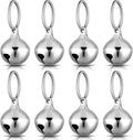 Hotop 8 Pack Collar Bells for Small Dogs Cat Bells Collar Charm for Puppy Hanging Ring Decoration Pet Pendant Accessories Anti-lost Tracker DIY Crafts for Pets Daily Use(Silver)