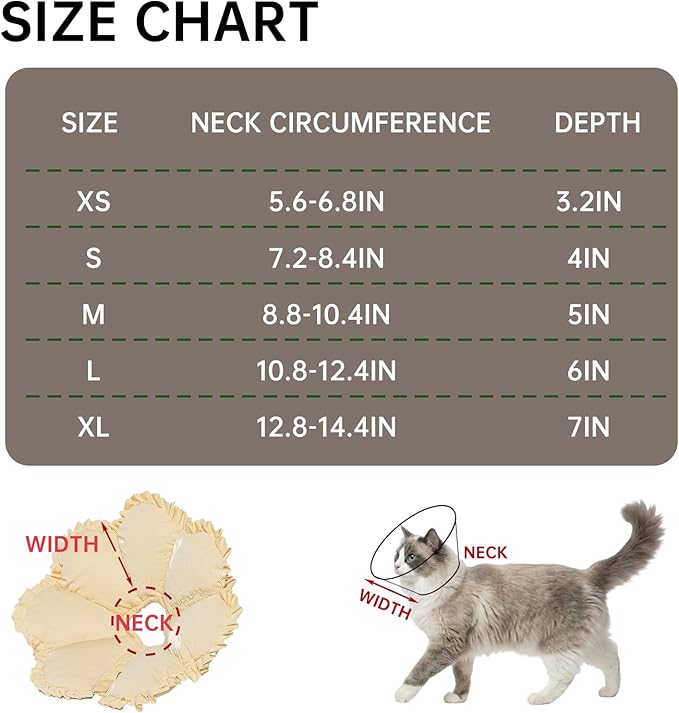 Touchdog Soft Cat Cone Collar, Waterproof Recovery Collar for Cats After Surgery, Lightweight Elizabethan Collar for Kittens, Small to Large
