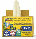 Birds LOVE 7.5-8" Cuttlebones for Birds – 100% Natural Sun-Dried Calcium Carbonate Mineral Supplement – for Parakeets, Budgies, Cockatiels, Finches & Canaries – 1 Pack with Holder – Made in Vietnam