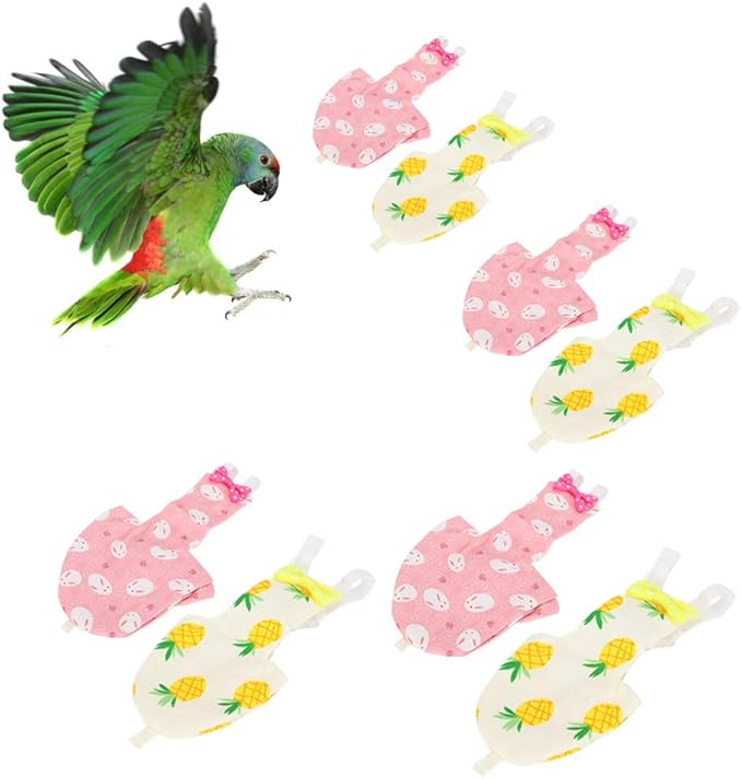Pet Bird Cute Diaper, Convenient to Use Parrot Diaper Flying Costume Reusable Diaper Bird Diaper for Parrots Pigeons Pet Supplies (L)