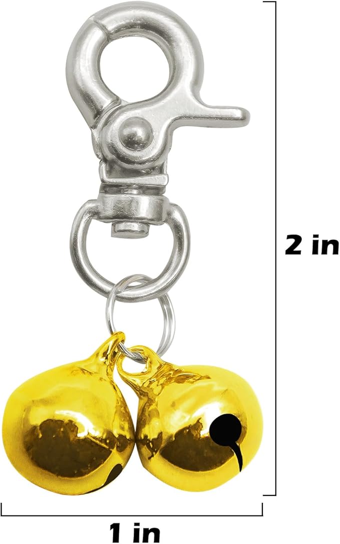 EXPAWLORER Pet Bells for Dog Cat Collar Charm - 2 Pack Cat Collar Accessories Bells Loud, Pet Jingle Ornament Training Pendant Neck Decoration, Tracker for Saving Birds, Gold
