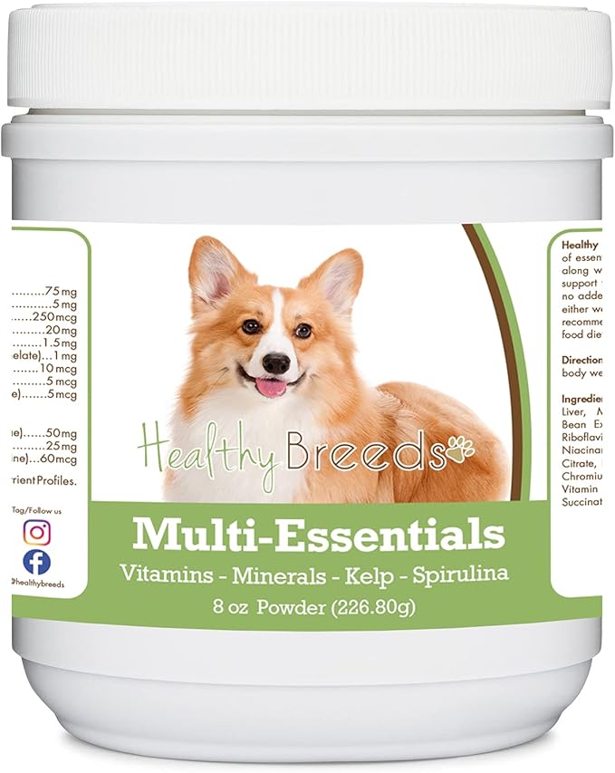 Healthy Breeds Pembroke Welsh Corgi Multi-Essentials Powder for Dogs - an Ideal Supplement of Vitamins, Minerals & Antioxidants for Your Dog - 8 oz
