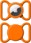 Waterproof Airtag Holder for Dog Collar, Soft Full-Body Protective Airtag Holder for Dog & Cat Collars, Ultra-Durable, Easy Installation, Lightweight Clear Airtag Case (Orange, Large)