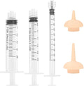Pet Feeding Syringe with Nipple, Silicone Feeding Tools for Kitten Puppy Feeding Syringe for Newborn Cat Dog Small Animals Rabbits (1ml+3ml+5ml+2 Nipple)