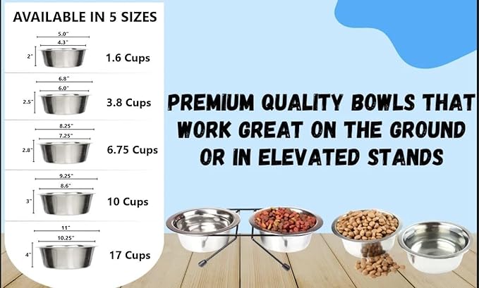 2 Pack Stainless Steel Dog Bowls 3.8 Cup (.9 L) – Metal Pet Bowls for Food & Water, Durable Rust Resistant Feeding Dishes for Small Medium Large Dogs, Easy Clean Heavy Duty Puppy & Cat Bowls