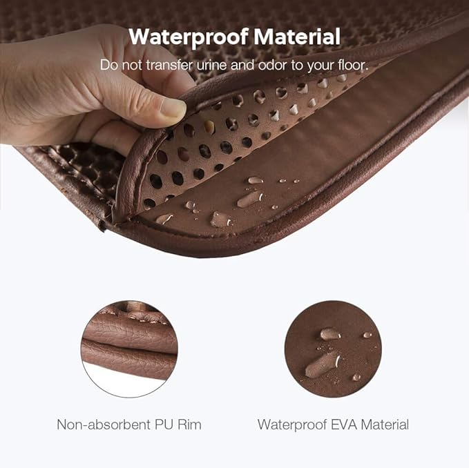 WePet Cat Litter Mat, Kitty Litter Trapping Mat, Honeycomb Double Layer Mats, No Phthalate, Urine Waterproof, Easy Clean, Scatter Control, Catcher Litter Tray Box Rug Carpet
