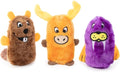 ZippyPaws Squeakie Buddies- No Stuffing Dog Toys to Keep Them Busy, For Small & Medium Dogs, Squeaky Pet Toys for Boredom, Unstuffed Chew Toy, Soft Plush Puppy Product, Beaver, Moose, & Walrus- 3-Pack