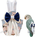 Bird Diaper Cockatiel Clothes Flight Suite, Reusable Parrot Nappy with Waterproof Inner Layer, Cute Pigeon Pants Urine Wet Suit Costume for Conure Macaw (Grey,Macaw)