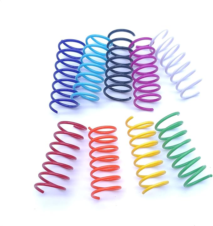 9 Colors Cat Spring Toy, Colorful Springs Self-Play Cat Toys for Indoor Cats,Interactive Cat Toy, Cat Kittens Spiral Coil Springs for Swatting,Biting,Hunting,Pouncing 72PCS