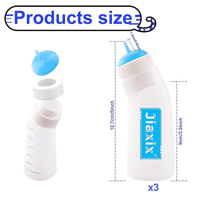 3 Pack Kitten Silicone Nursing Bottle,Silicone Feeding Nipple, Reusable Newborn Kitten Supplies, Suitable for Feeding Kitten, Puppy, Rabbit, Hamster (Blue, Small)