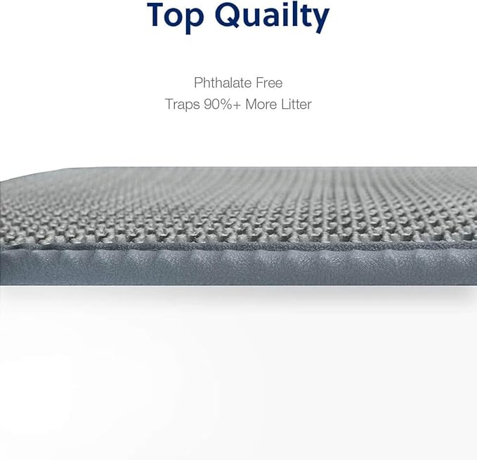 WePet Cat Litter Mat, Kitty Litter Trapping Mat, Honeycomb Double Layer Mats, No Phthalate, Urine Waterproof, Easy Clean, Scatter Control, Catcher Litter Tray Box Rug Carpet