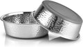 URBUDDIES 2 Pack Hammered Stainless Steel Dog Bowls, Premium Metal Dog Bowls with Non Slip Rubber Bottom, Dishwasher Safe, Easy to Clean, 4 Cup, Gray Bottom