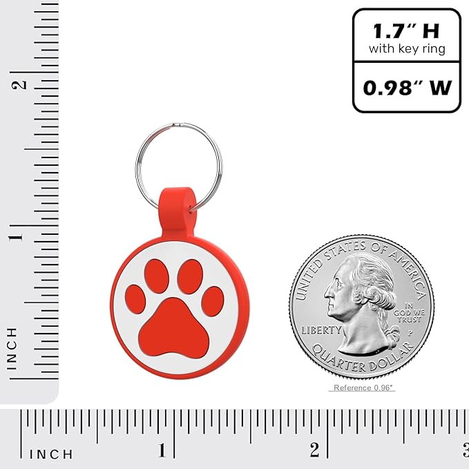 WhoseID QR Code Cat Tag, Modifiable Pet Online Profile, Multiple Emergency Contact, Scannable QR Code, Instant Location Email Alert, Collar Accessories (Small Breeds - 1", Red)