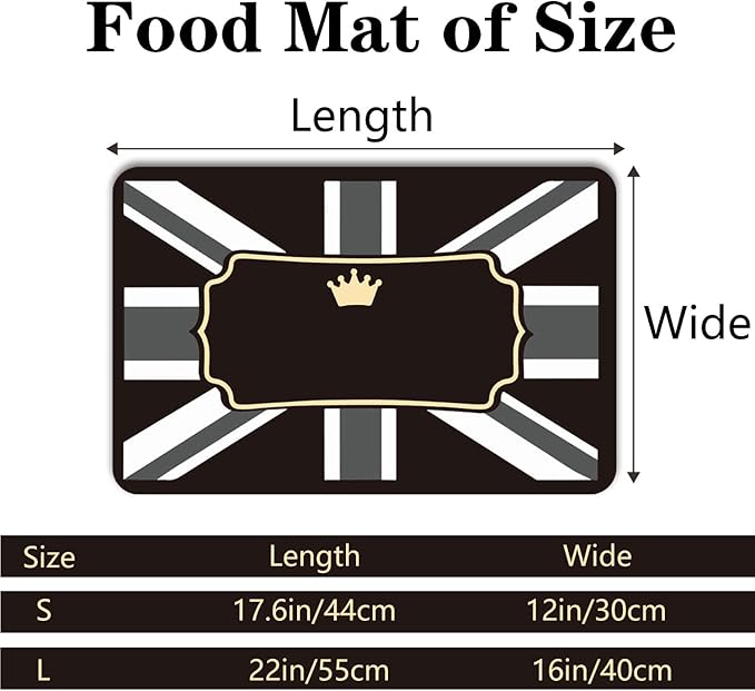 Personalized Cat & Dog Bowl Mat - Non-Slip, Waterproof, Custom Pet Food & Water Mat for Floors (England)