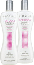 BioSilk for Dogs Silk Therapy Detangling Shampoo, Cleans and Moisturizes, Dematting Shampoo with Silk Proteins and Coconut Oil, No Parabens, pH Balanced, Made in USA, 12 Fl Oz - 2 Pack