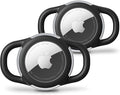 Waterproof Airtag Dog Collar Holder, Silicone & ABS Airtag Holder for Dog & Cat Collars, Ultra-Durable, Lightweight and Protective Airtag Case (Black & Black, Small)