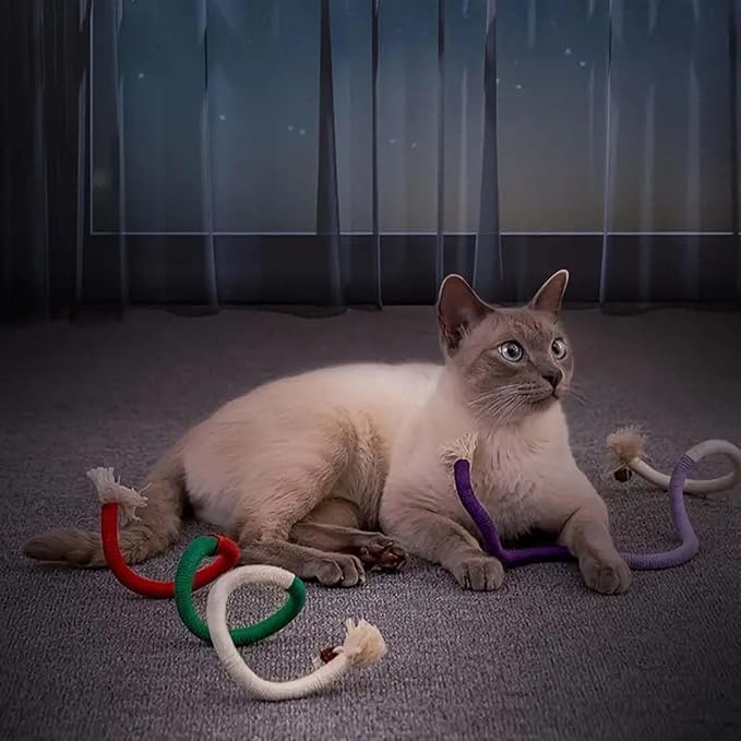 Catnip Chew Rope Toy – Natural, Safe Tooth Cleaner for Indoor Cats, 2026 New Cat Chew Rope, Catnip-Infused Organic Cotton Cat Chew Toys, Interactive Kitten Nip Toys & All Breeds (9PCS)
