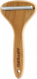 T Shaped Wood Handle Dog Deshedding Tools Loose Hair and Undercoat Removal No Damage (120 Degree)