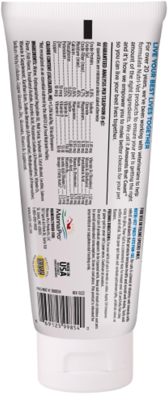 Nutri-Vet Multi-Vite Paw Gel for Cats, Daily Vitamin, Kitten Supplies, Immune Support, Cat-Vitamin, Potent Antioxidants, Multi-Vitamin Paw Gel, Senior Feline Supplements, 3 oz, (Pack of 2)