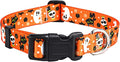 Halloween Dog Collar - Pumpkin Bat Ghost Pattern - Adjustable for Small Medium Large Dogs(Halloween,XS)