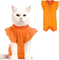 Avont Cat Recovery Suit - Post-Surgery Onesie for Cats, Alternative to Cone of Shame, Protective Spay Suit for Female Kitten, Ideal for Healing and Skin Conditions -Orange(S)