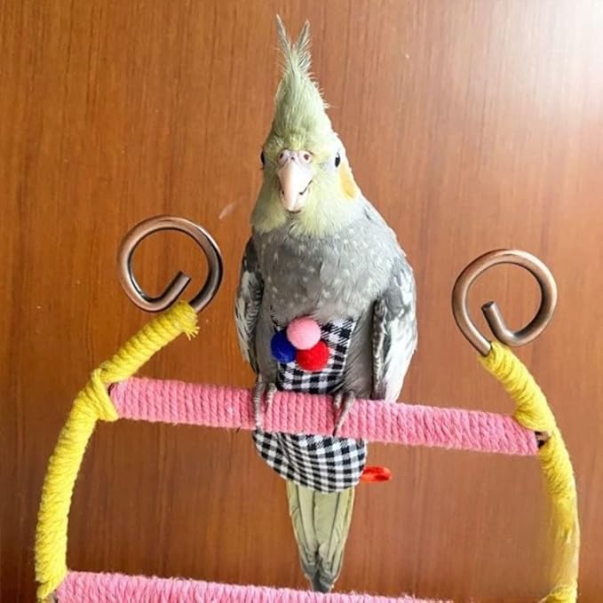 Bird Flight Suits Diapers, Parrot Flight Suits Diapers for Monk Parakeets, Cockatiels Flight Suits, Parrot Clothes, Bird Training Nappy Suit Liners Clothes (Black,Lovebird)