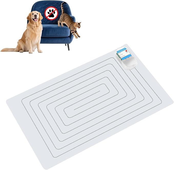 PAPARELA Scat Shock Mat for Dogs and Cats Indoor, Pet Shock Mats for Training Pets, Electric Repellent Mat Keeps Dogs and Cats Off Counter, Couch and Sofa, 3 Training Modes (One Piece 22"x 14")